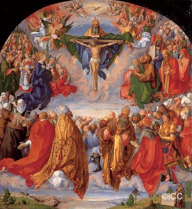 「ランダウアー祭壇画：聖三位一体の礼拝」 アルブレヒト・デューラー